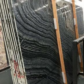 Zebra black wood marble slab