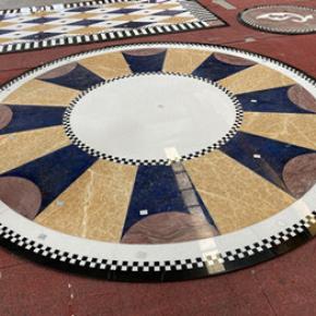 Marble floor mosaic waterjet project